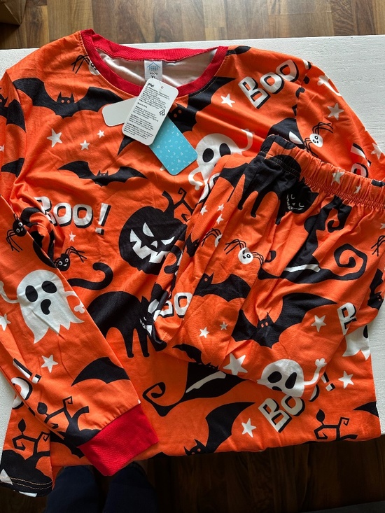 IFFEI Other - IFFEI Women’s Halloween Pajama Set XL Orange Ghost Bat Cat Pumpkin NWT